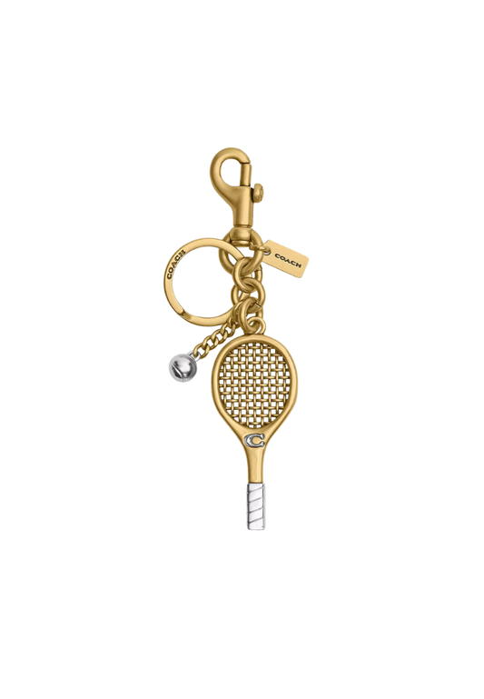 ( PREORDER ) Coach Small Tennis Racket Bag Charm In Brass CCD42