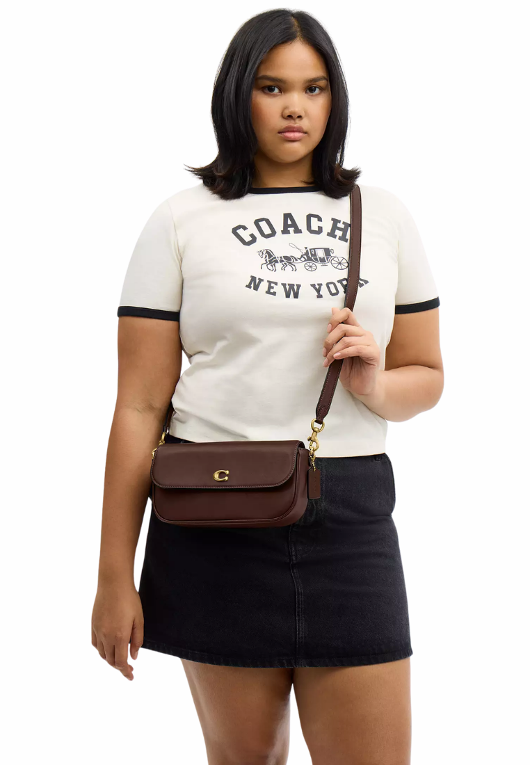 ( PREORDER ) Coach Brook Flap Chain Shoulder Bag In Brass Maple CAN90