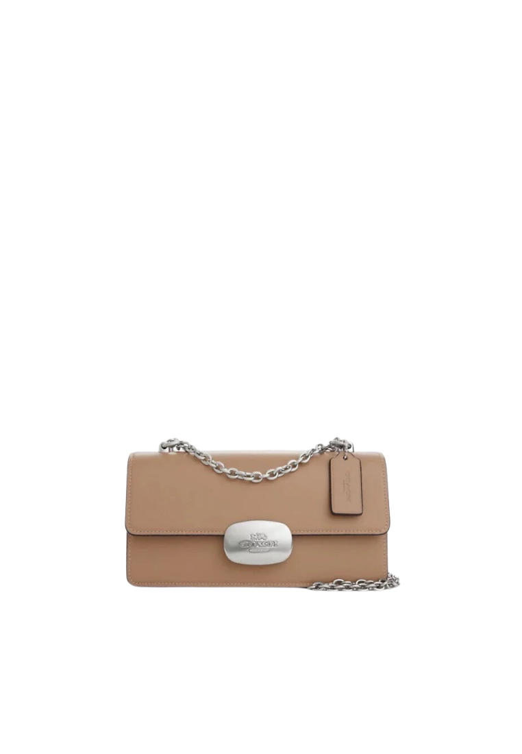 ( PREORDER ) Coach Eliza Flap Shoulder Bag In Silver Taupe CP008