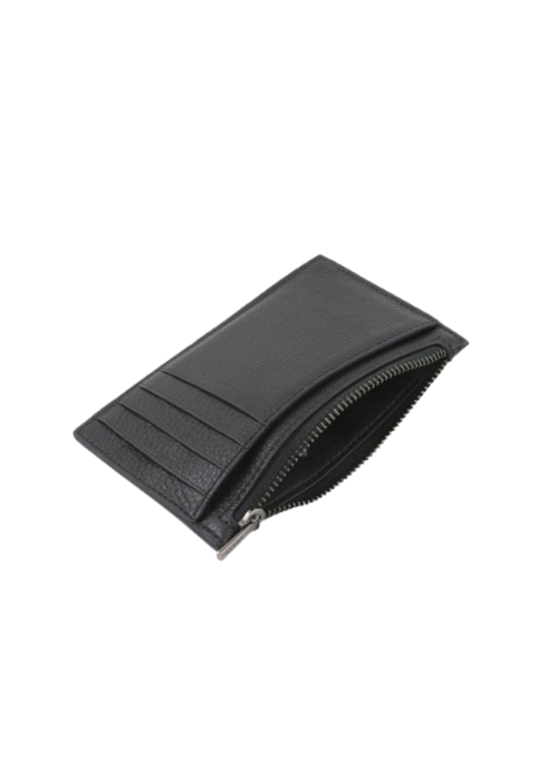 Coach Zip Pebble Leather C4280 Card Case In Black