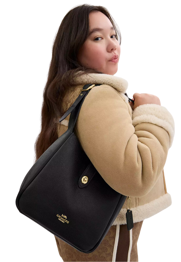 ( PREORDER ) Coach Hadley Convertible Crossbody Bag In Gold Black CW002