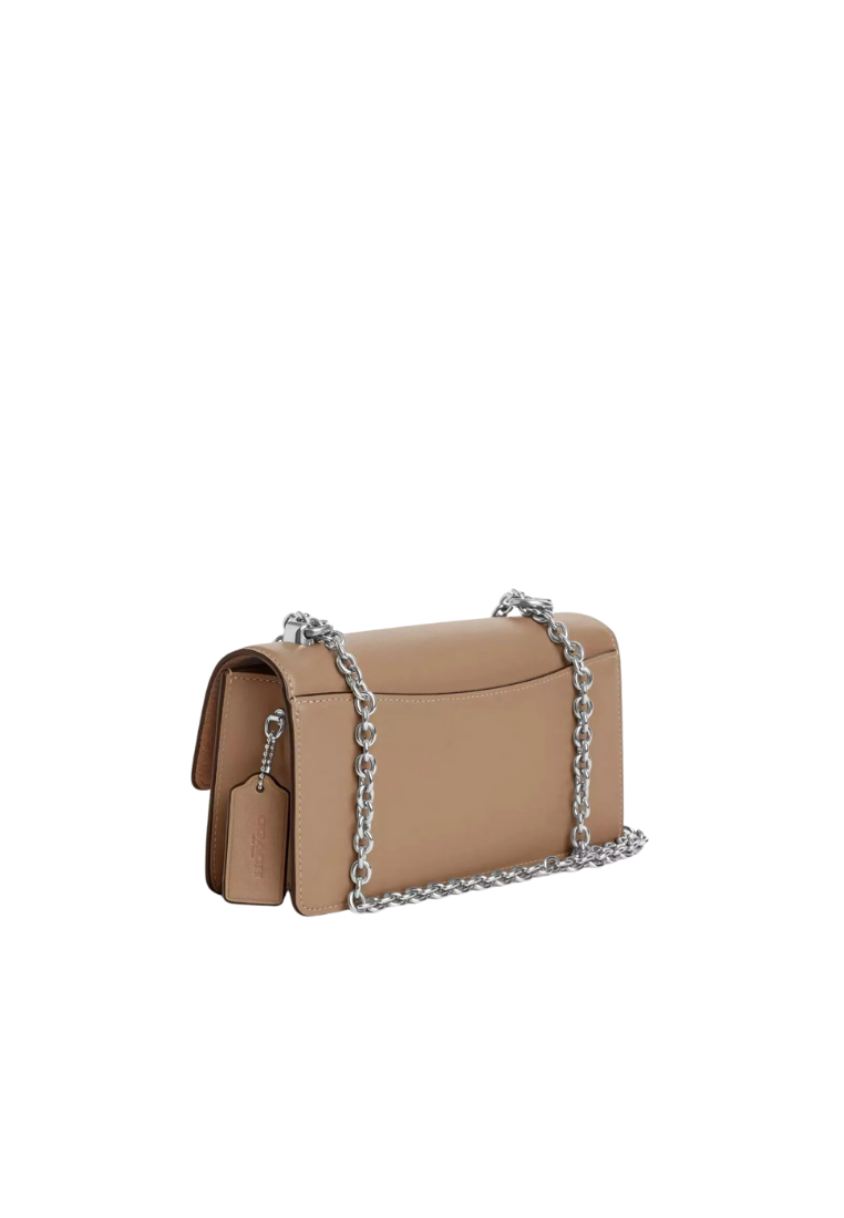 ( PREORDER ) Coach Eliza Flap Shoulder Bag In Silver Taupe CP008