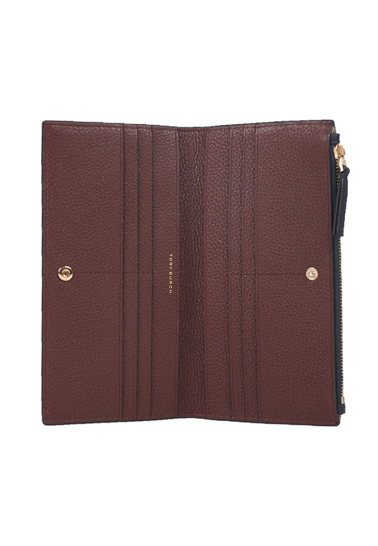 Tory Burch Blake Wallet Colorblock Slim In Tory Navy Muscadine 139540