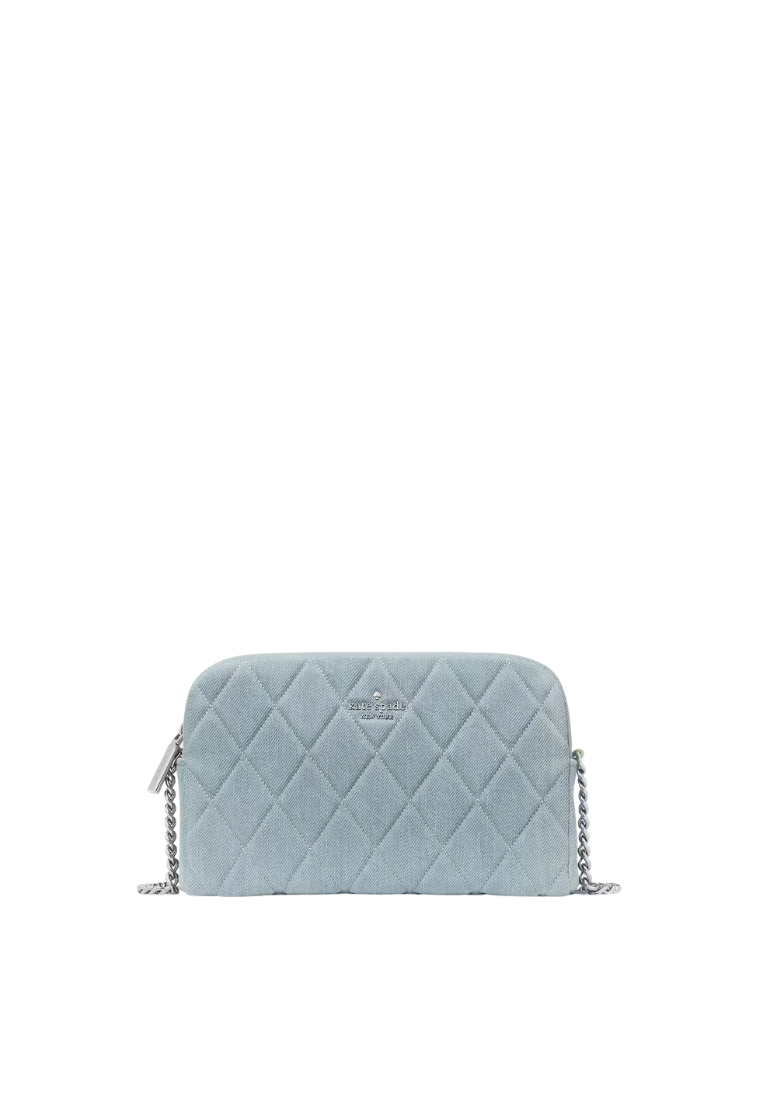 ( PREORDER ) Kate Spade Carey Denim Mini Camera Bag In Blue Multicolor KN708