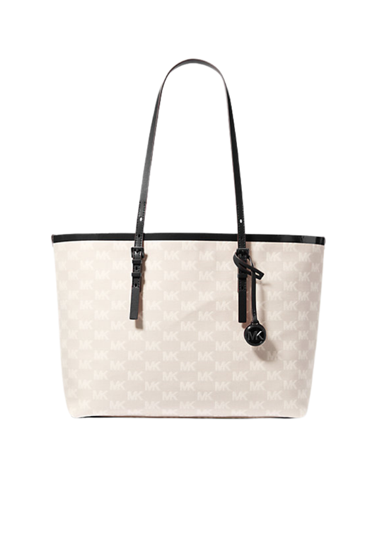 ( PREORDER ) Michael Kors Quinn Large Logo Jacquard with Pouch Tote Bag In Black 30T5TQNT3J
