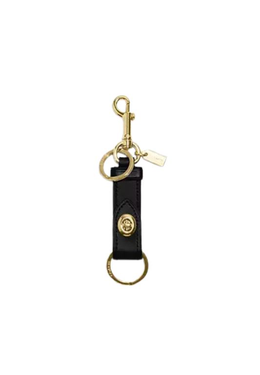 ( PREORDER ) Coach Trigger Snap Bag Charm In Gold Black 39865