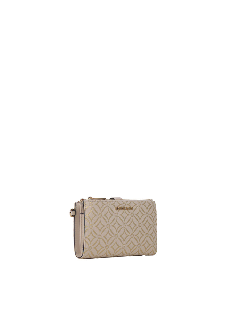 Michael Kors Jet Set Travel Large Double Zip Wristlet In Pale Gold Multi 35F4GTVW3J