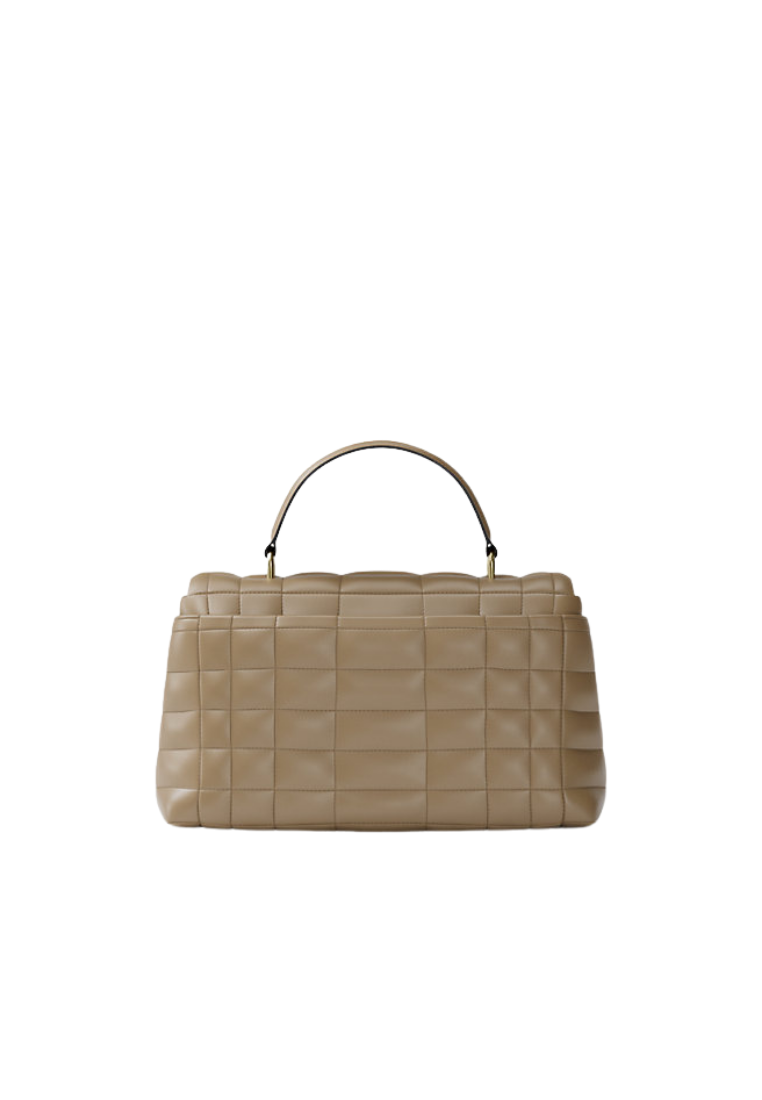 ( PREORDER ) Michael Kors Tribeca Medium Quilted Leather Satchel Bag In Husk 30F5G2RS2L