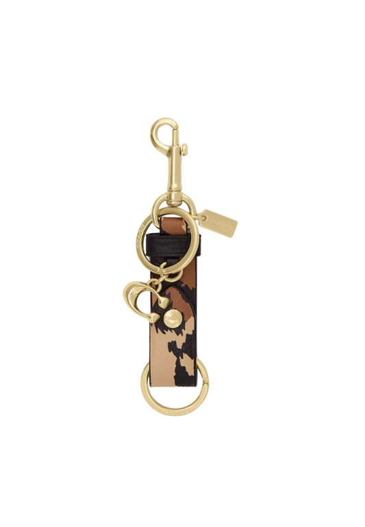 ( PREORDER ) Coach Trigger Snap Bag With Leopard Print Charm In Gold Leopard Multi CCF51