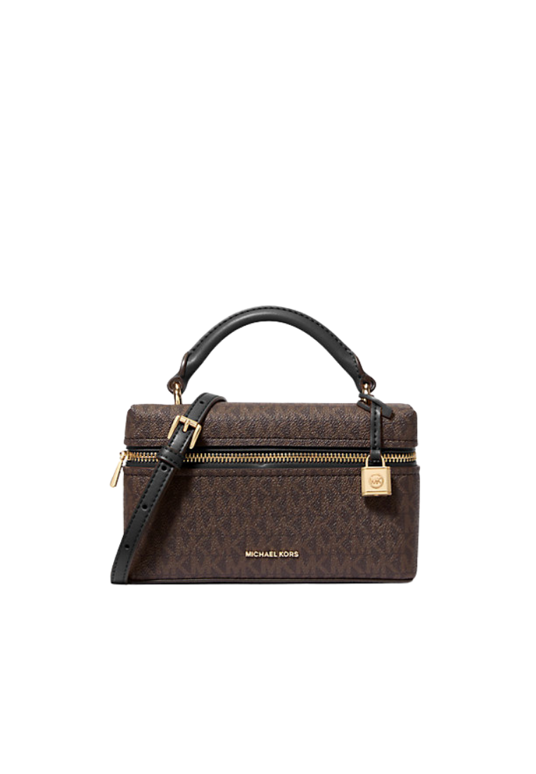( PREORDER ) Michael Kors Jana Extra-Small Signature Logo Convertible Crossbody Bag In Brown Black 32F5GQ1C0B