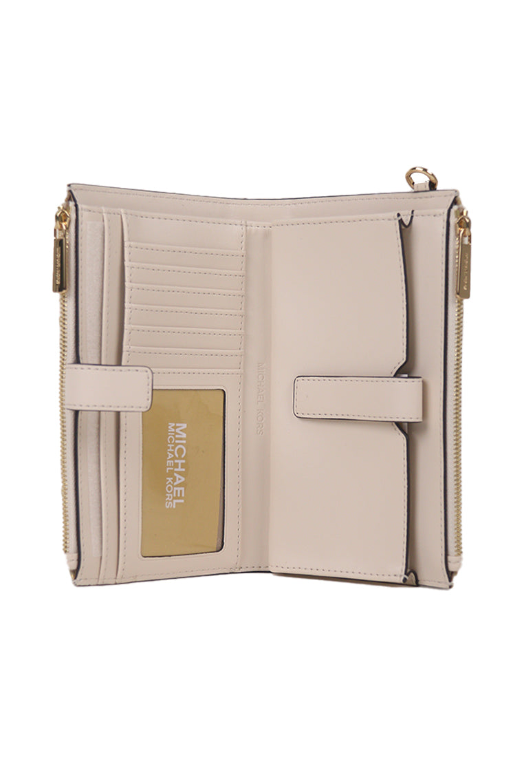 Michael Kors Jet Set Travel Large Double Zip Wristlet In Pale Gold Multi 35F4GTVW3J