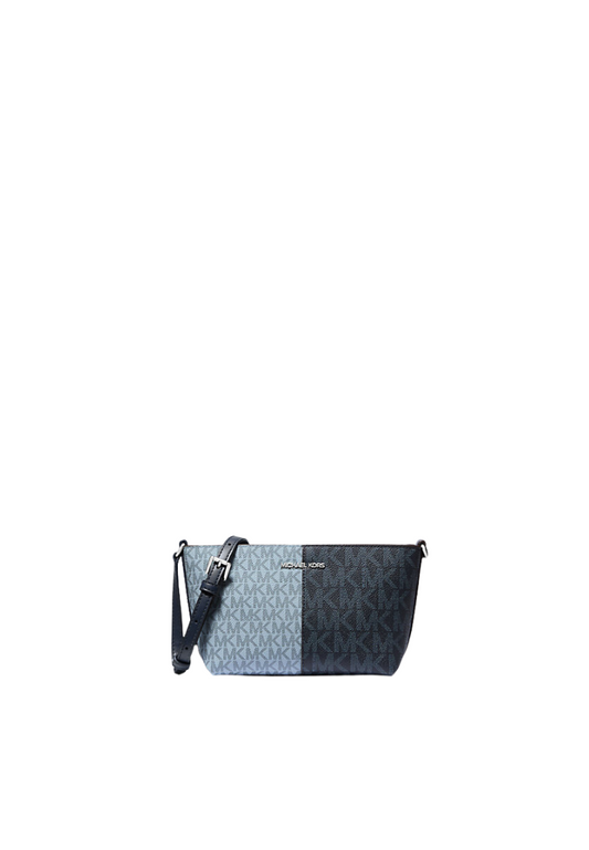 Michael Kors Jet Set Travel Crossbody Bag Small Two-Tone Logo In Navy Multi 35F4STVC1B