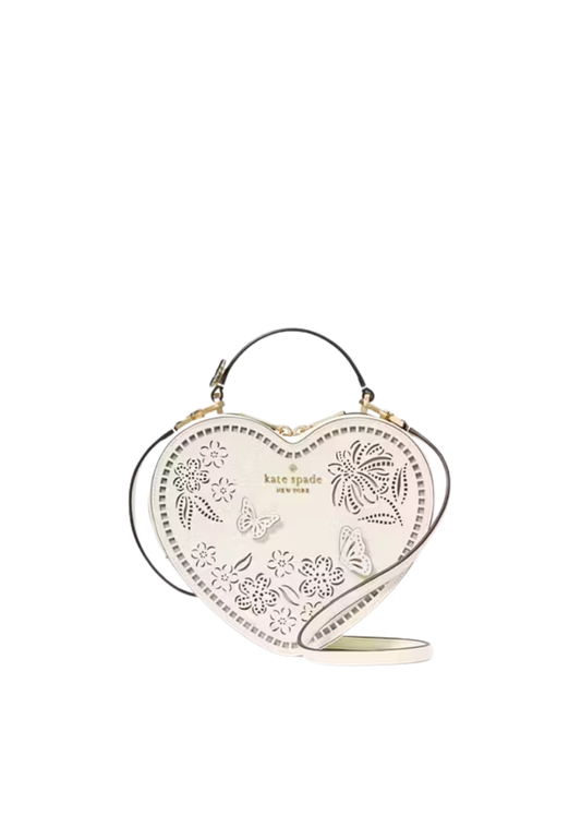 ( PREORDER ) Kate Spade Love Shack Perforated Heart Crossbody Bag In Meringue KL039