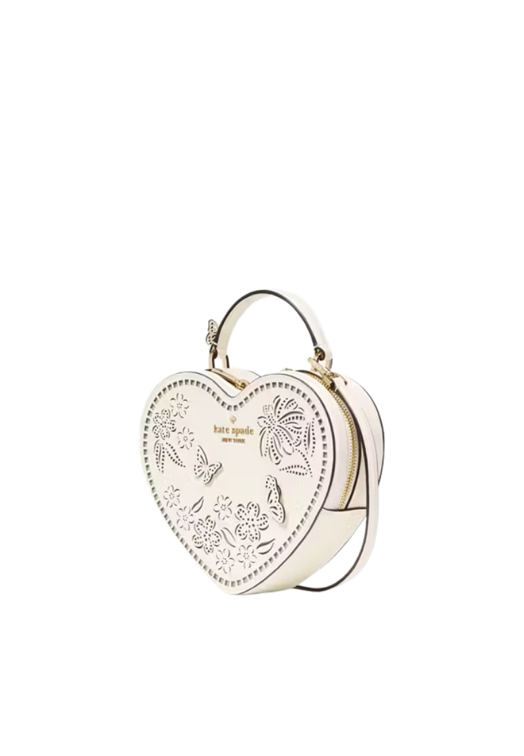 ( PREORDER ) Kate Spade Love Shack Perforated Heart Crossbody Bag In Meringue KL039
