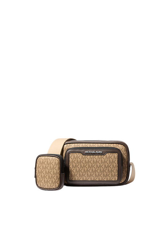 ( PREORDER ) Michael Kors Cooper Signature Logo Camera With Pouch Crossbody Bag In Camel 37T5LCOM1B