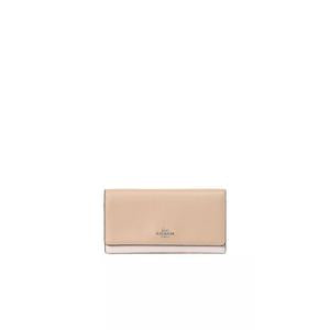 Coach Slim Trifold Wallet Colorblock In Sandy Beige Multi CC816