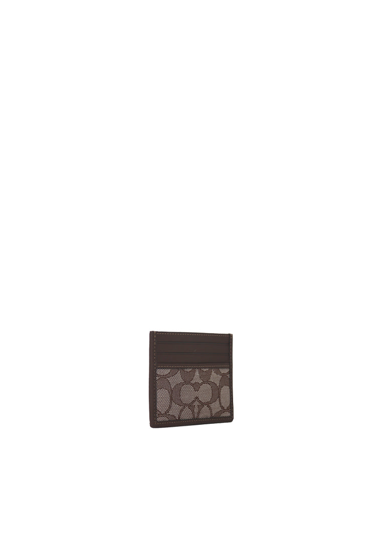 Coach Slim Id Card Case In Signature Jacquard In Oak Maple CU117