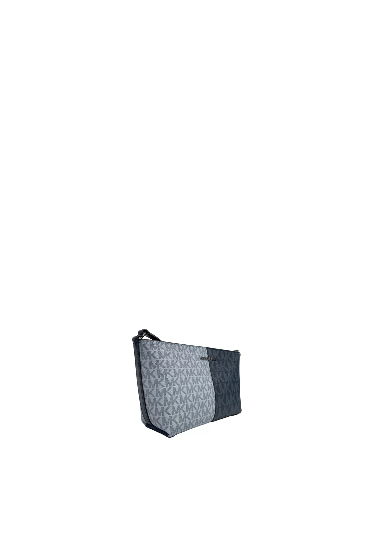 Michael Kors Jet Set Travel Crossbody Bag Small Two-Tone Logo In Navy Multi 35F4STVC1B