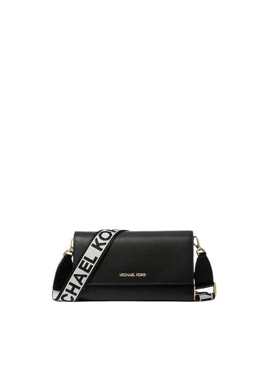 Michael Kors Jet Set Large Crossbody Bag Leather In Black 35F2GTTC8L