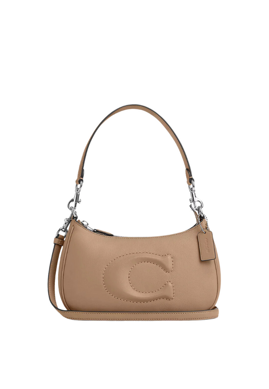 ( AS IS ) Coach Teri Shoulder Bag In Taupe CR099