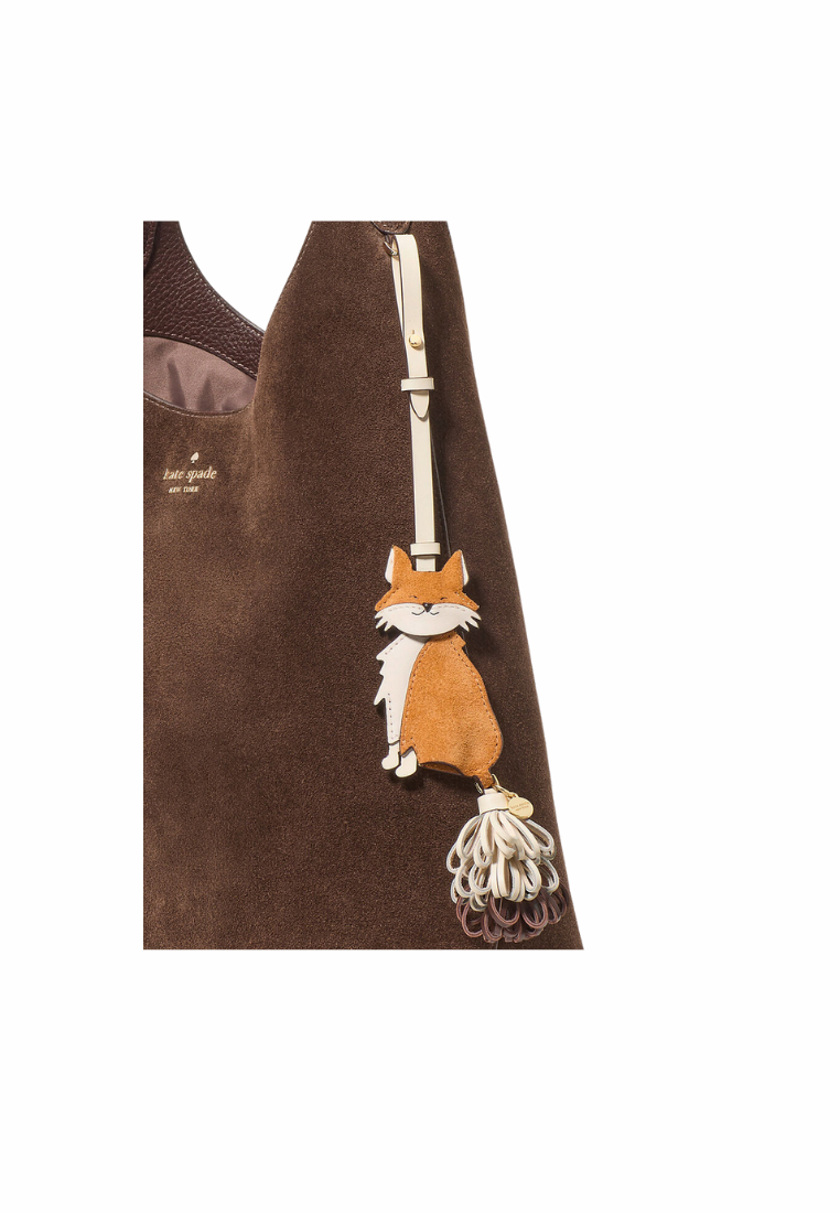 ( PREORDER ) Kate Spade Critters Ginger Fox Bag Charm In Biscotti Multi KN373