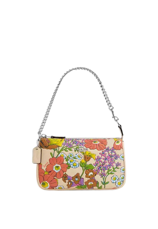 ( PREORDER ) Coach Nolita 19
 Satchel Bag With Floral Print In Ivory Multi CR365