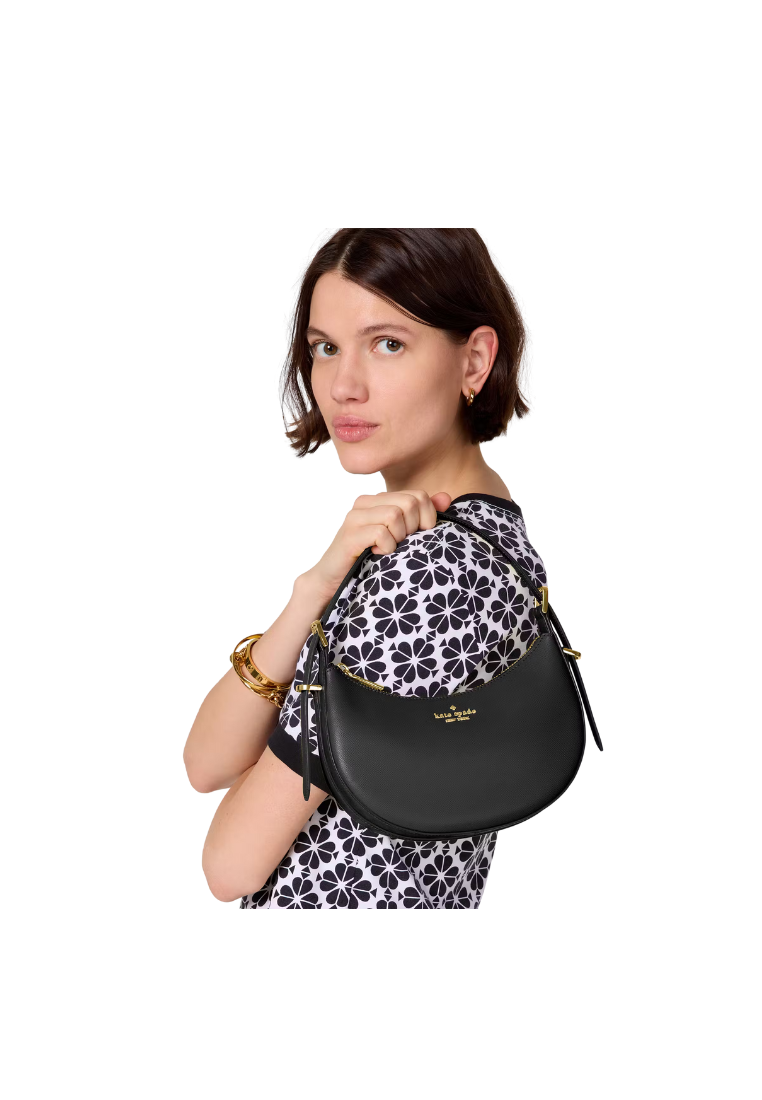 ( AS IS ) Kate Spade Madison Crescent Shoulder Bag In Black KK949