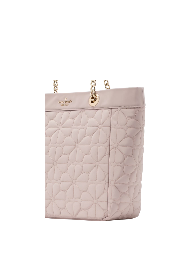 Kate Spade Spade Flower Quilted Nylon Tote Bag In Cozy Grey KK156