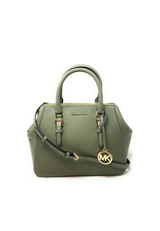 ( AS IS ) Michael Kors Large Charlotte 35T0GCFS3L Satchel Bag In Army Green