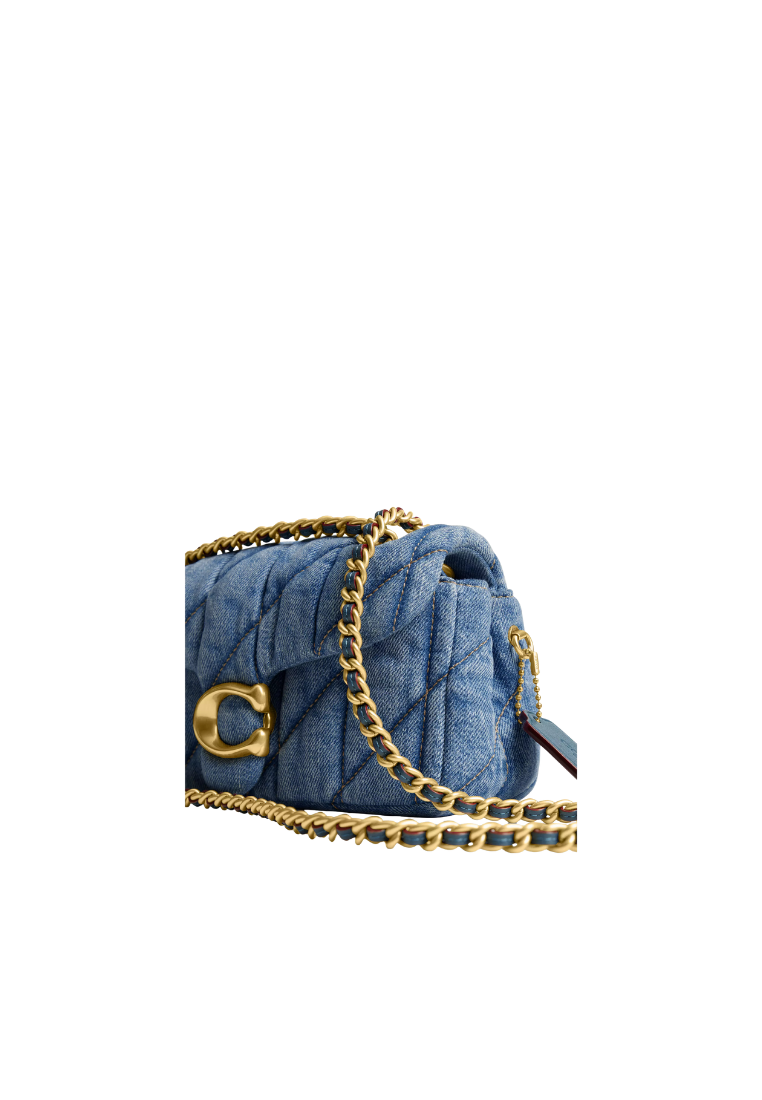 ( PREORDER ) Coach Tabby 20 With Quilting Shoulder Bag In Denim Brass Indigo CR701