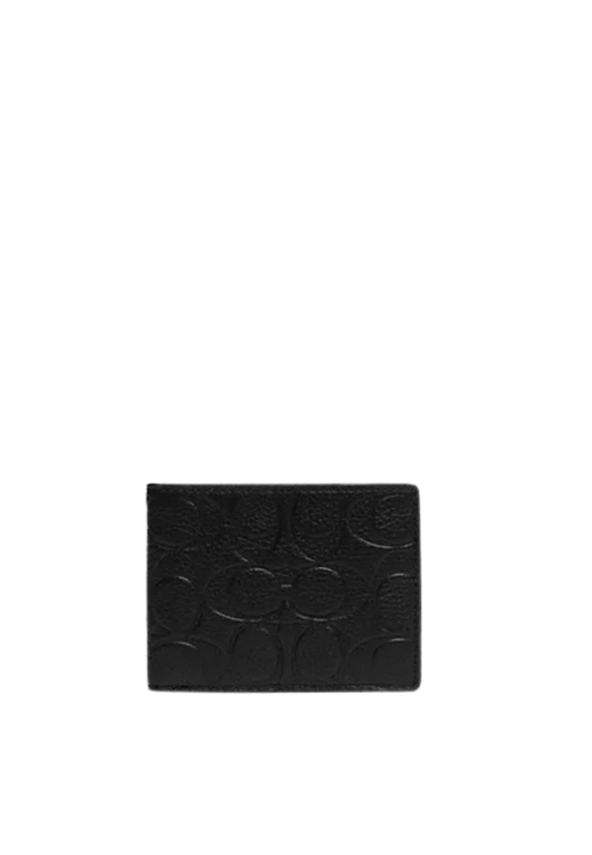 ( PREORDER ) Coach Slim In Signature Leather Wallet In Black C1234