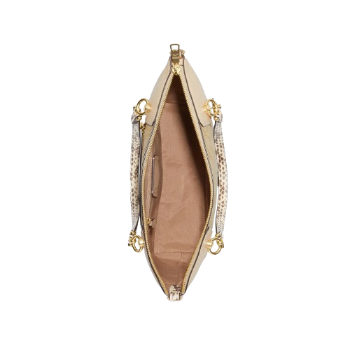 Coach C7261 Kacey Satchel Colorblock Signature Canvas In Gold Light Khaki Ivory Multi