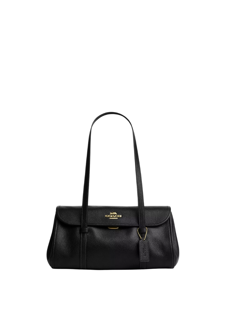 ( PREORDER ) Coach Bridget Flap Shoulder Bag In Gold Black CDB04