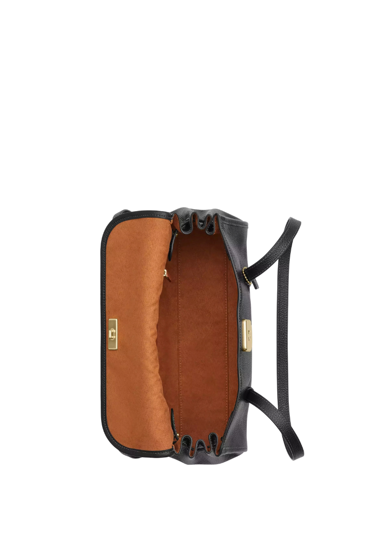 ( PREORDER ) Coach Bridget Flap Shoulder Bag In Gold Black CDB04