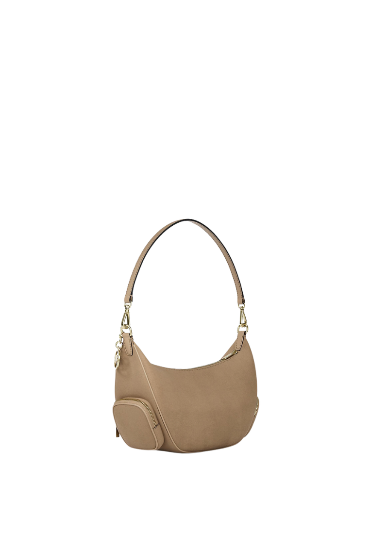 ( PREORDER ) Michael Kors Merritt Medium Suede Convertible Shoulder Bag In Camel 35S6G0WS8S