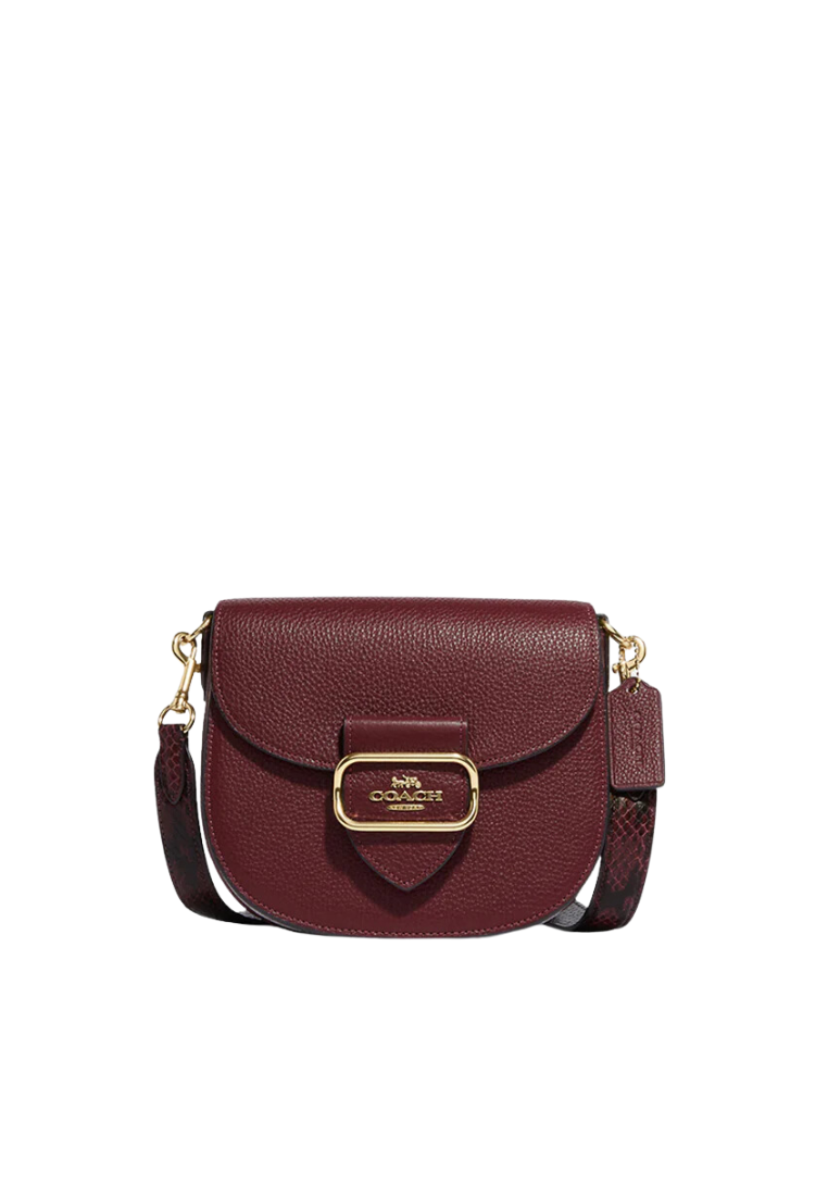 Coach Morgan CE566 Saddle Bag In Black Cherry Multi