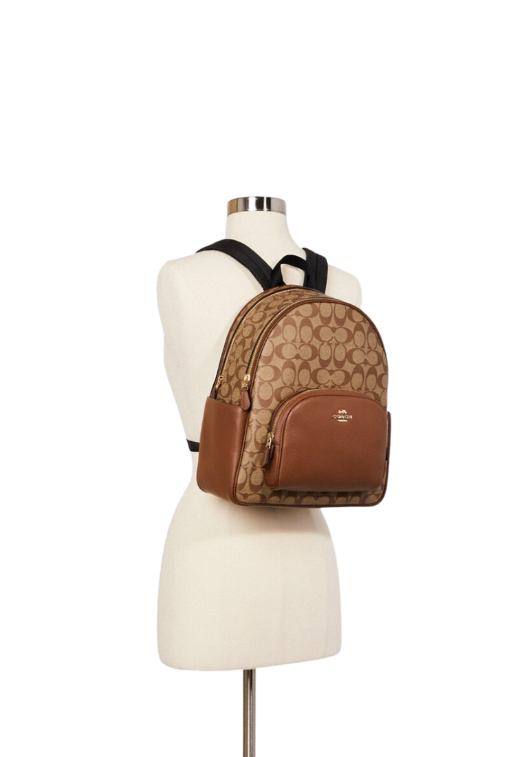 Coach Signature Court 5671 Backpack In Khaki Saddle