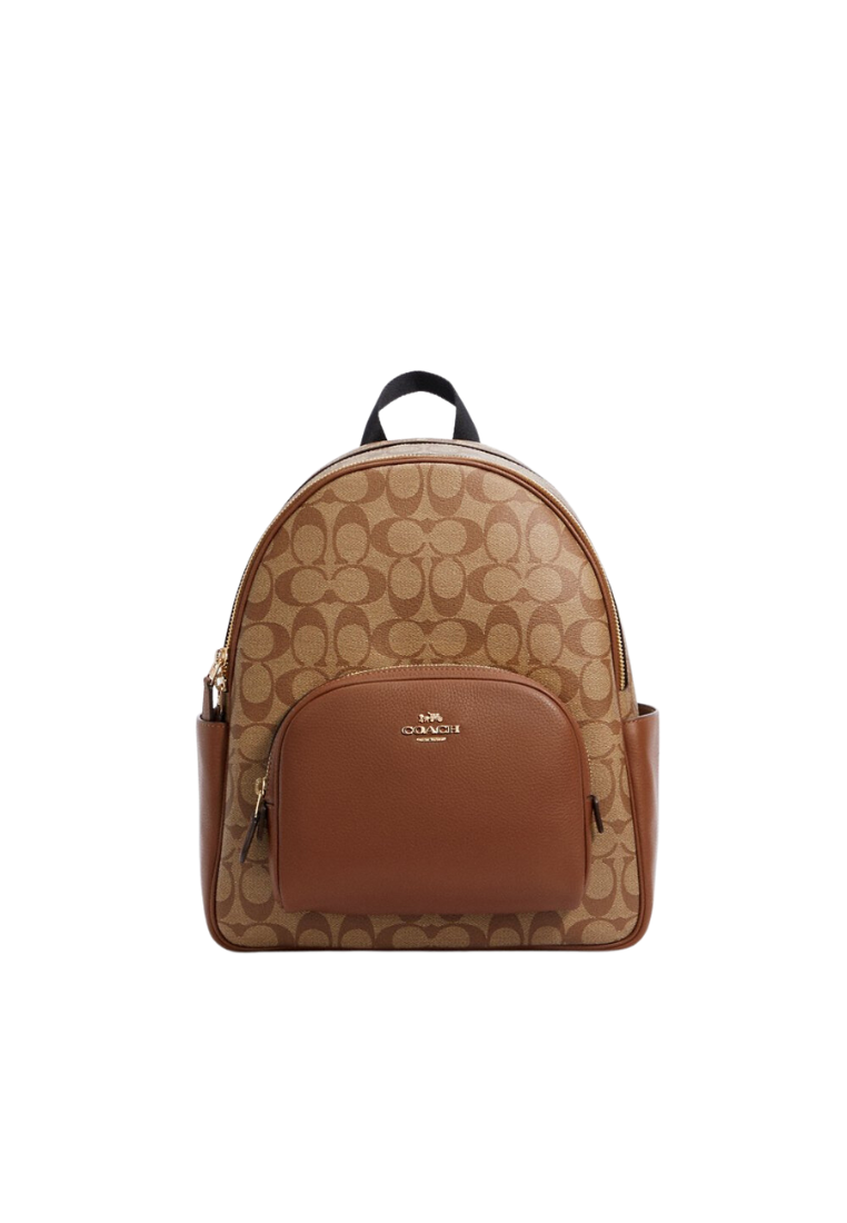 Coach Signature Court 5671 Backpack In Khaki Saddle