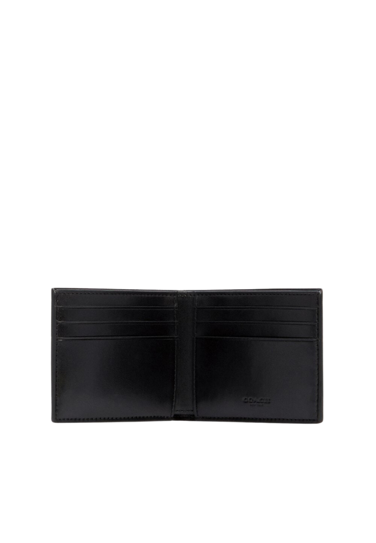 Coach Signature Slim 3004 Billfold Wallet With Varsity Stripes In Charcoal