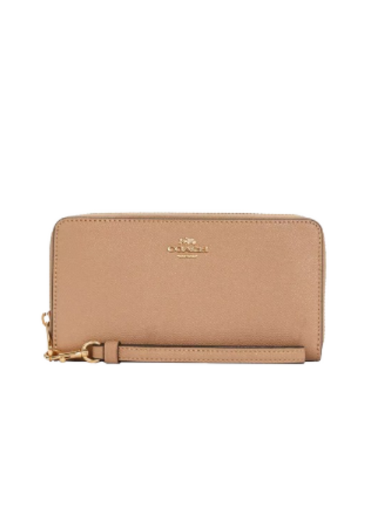 Coach Zip Around C3441 Long Wallet In Taupe