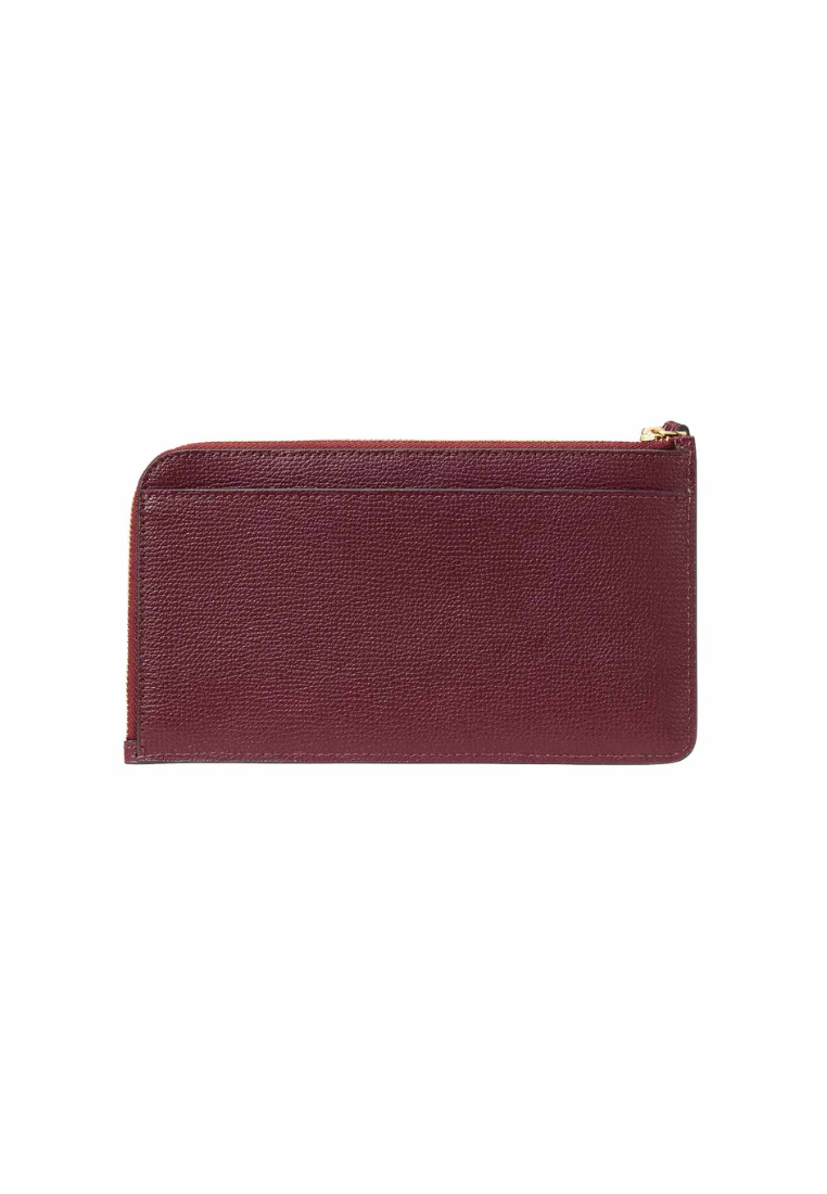 Kate Spade Lucy Spade Flower Embroidered Wallet Medium L-zip In Dark Merlot KL857