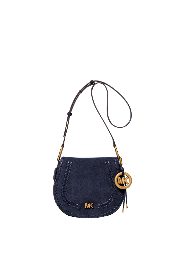 ( PREORDER ) Michael Kors Josie Medium Whipstitched Suede Saddle Bag In Dress Blues 30S6AQ5M6O