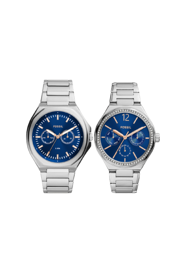 Fossil His And Hers BQ2751SET Multifunction Stainless Steel Watch