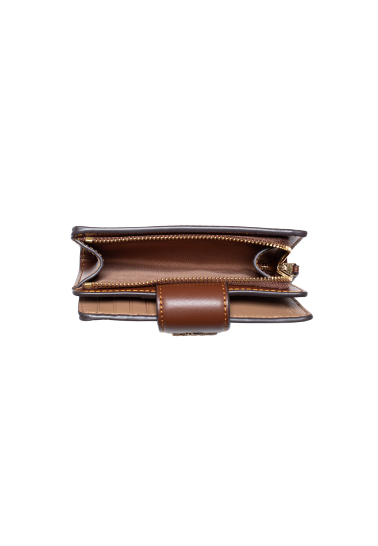 Coach Corner Zip Wallet Medium Signature In Tan Brown CW786