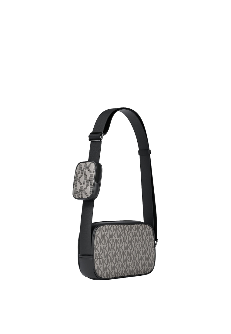 ( PREORDER ) Michael Kors Cooper Small Signature Logo With Pouch Crossbody Bag In Pebble Grey Black Multi 37S6LCOC0B