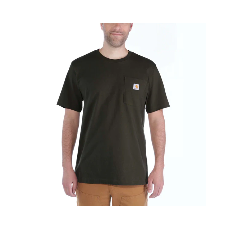Carhartt 103296 Relaxed Fit Heavyweight Short-Sleeve K87 Pocket T-Shirt In Black