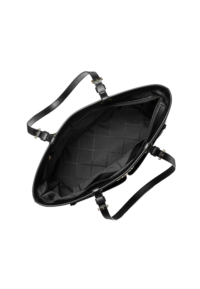 Michael Kors Jet Set Travel Tote Bag Medium Double Pocket In Black 35F3GTVT8B