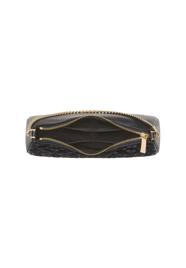 Kate Spade Spade Flower Embroidered Medium Crossbody Bag Convertible In Black KL955