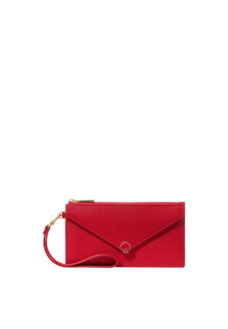 ( PREORDER ) Kate Spade Yours Truly Envelope Wristlet In Cherry Rouge KN781