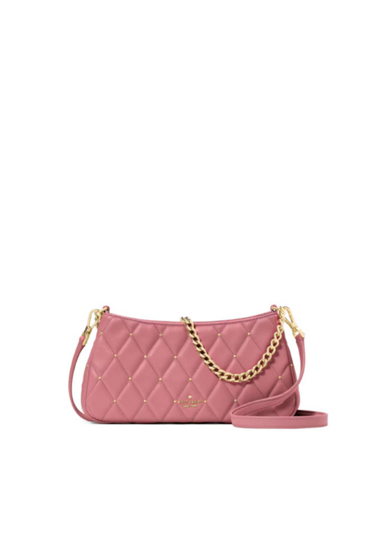 Kate Spade Carey Quilted Studs Small Convertible Crossbody Bag In Pomegranate KL886